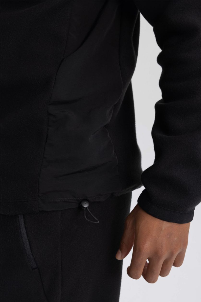 MAN Black DeFactoFit Standard Fit Hooded Fleece Sweatshirt