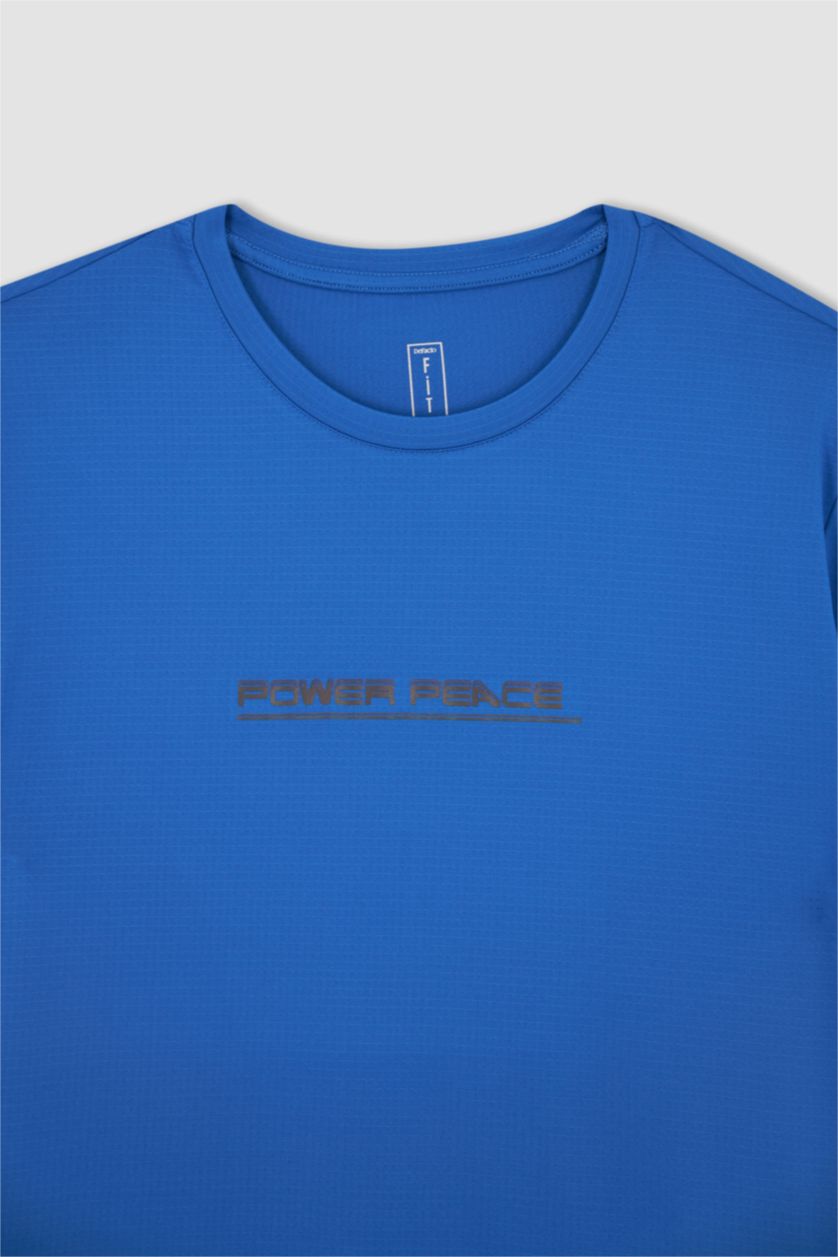 Erkek Saks Slım Fıt Kısa Kollu Tişört