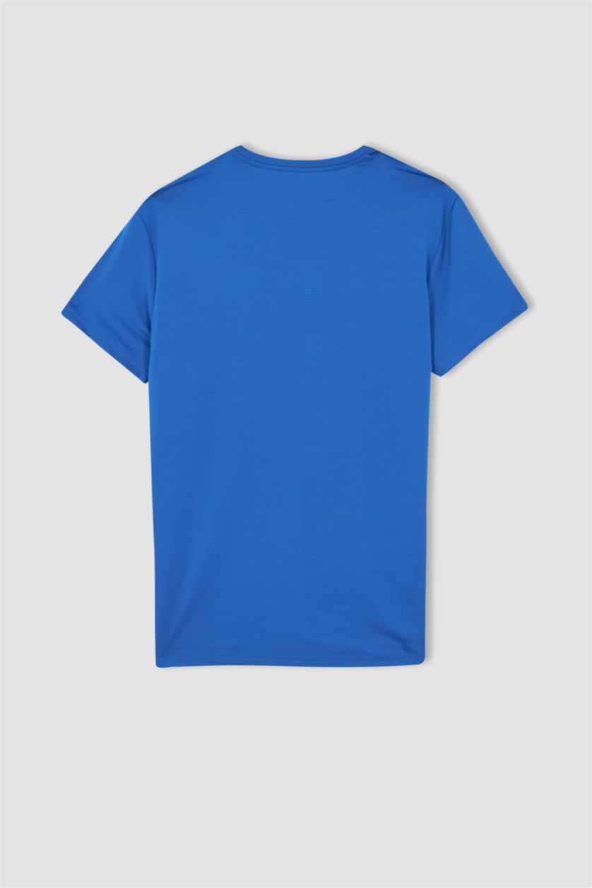 Erkek Saks Slım Fıt Kısa Kollu Tişört