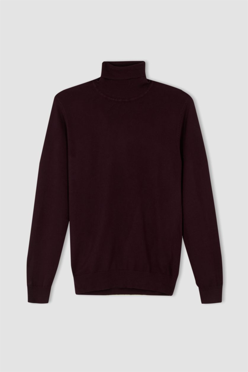 Erkek Bordo Regular Fıt Triko Kazak