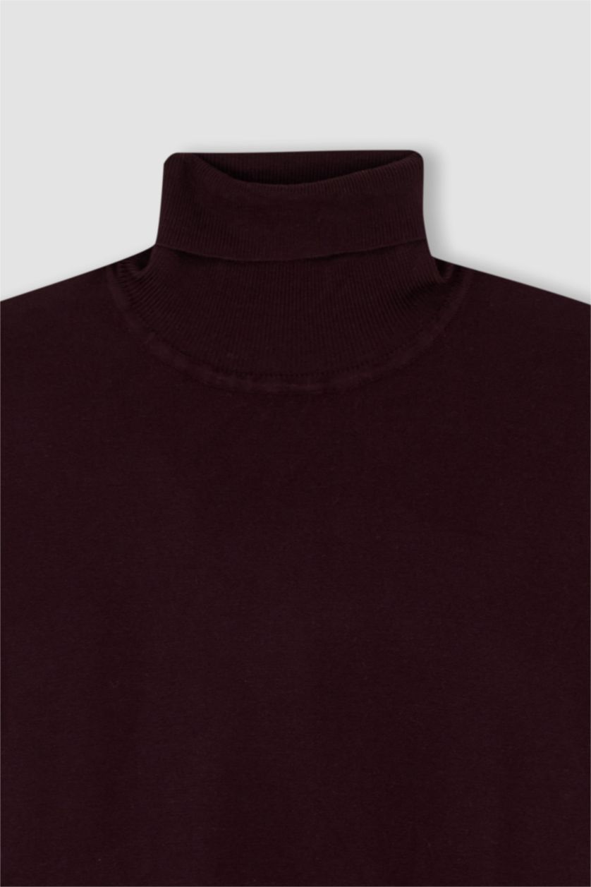 Erkek Bordo Regular Fıt Triko Kazak