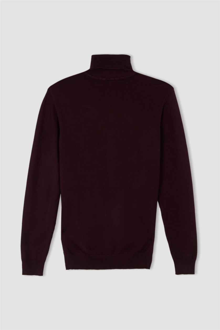 Erkek Bordo Regular Fıt Triko Kazak