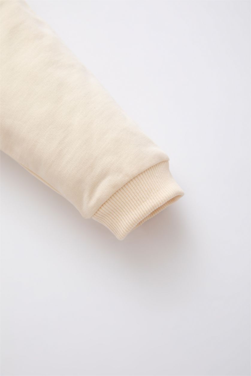 BÉBÉ FILLE Beige Robe En Tricot Tissu Sweat Fin Col Ras Du Cou Manche Longue Mickey & Minnie (Standard Characters)