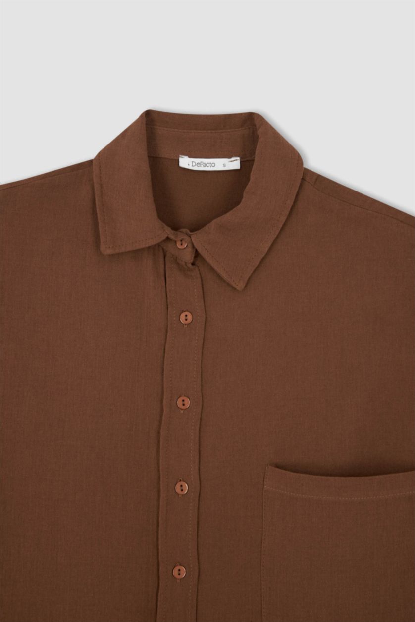 Kadın Kahve A Kesim Uzun Kollu Tunik