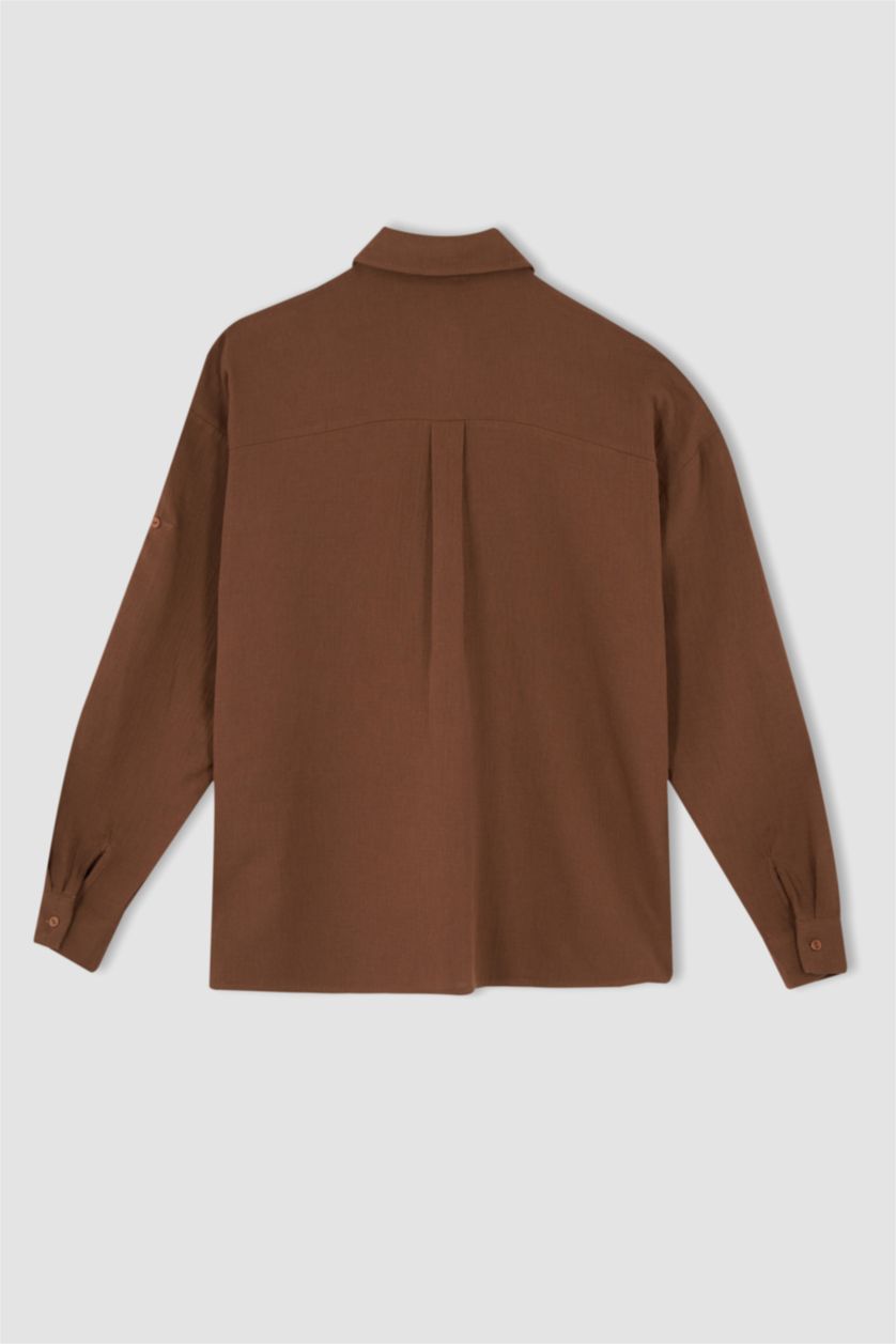 Kadın Kahve A Kesim Uzun Kollu Tunik