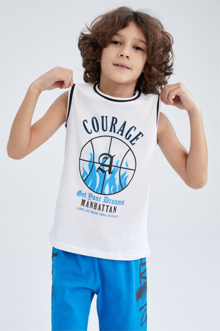 أولادي أبيض تيشيرت كت اولادي قصة عادية برقبة مستديرة