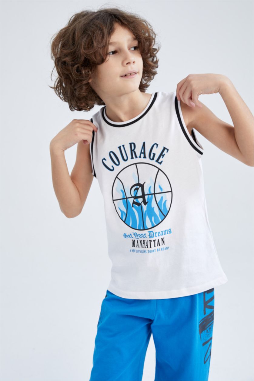 أولادي أبيض تيشيرت كت اولادي قصة عادية برقبة مستديرة