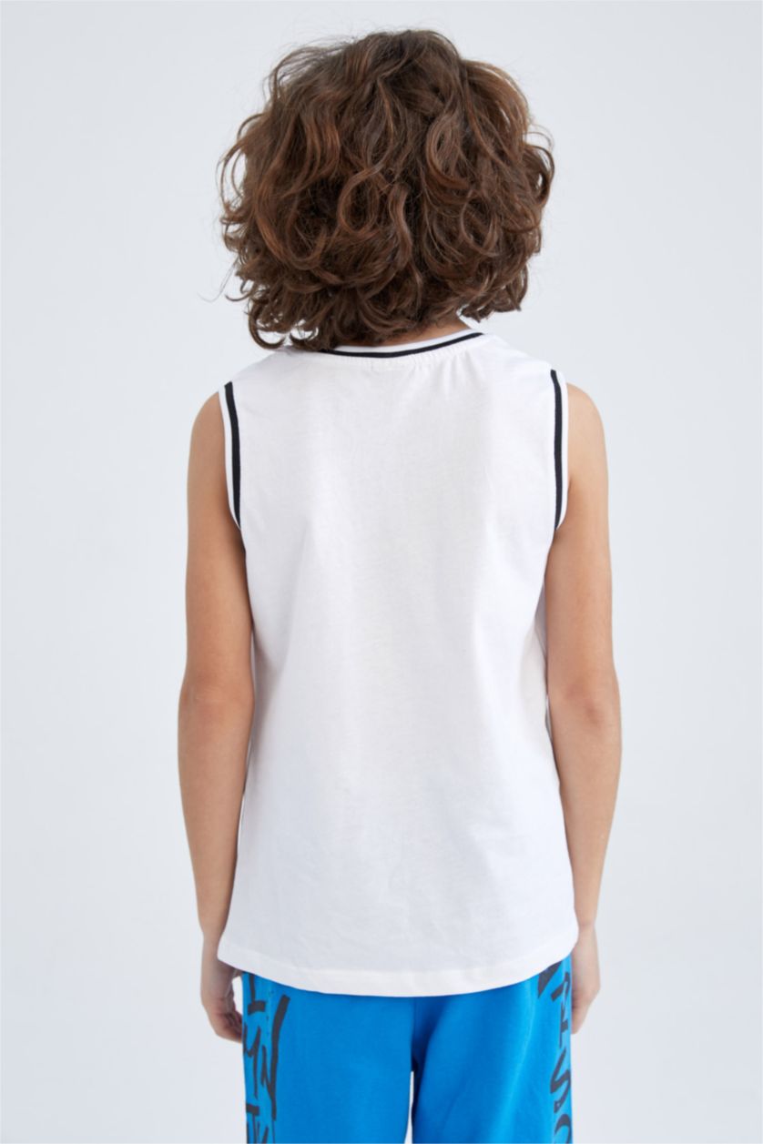 أولادي أبيض تيشيرت كت اولادي قصة عادية برقبة مستديرة