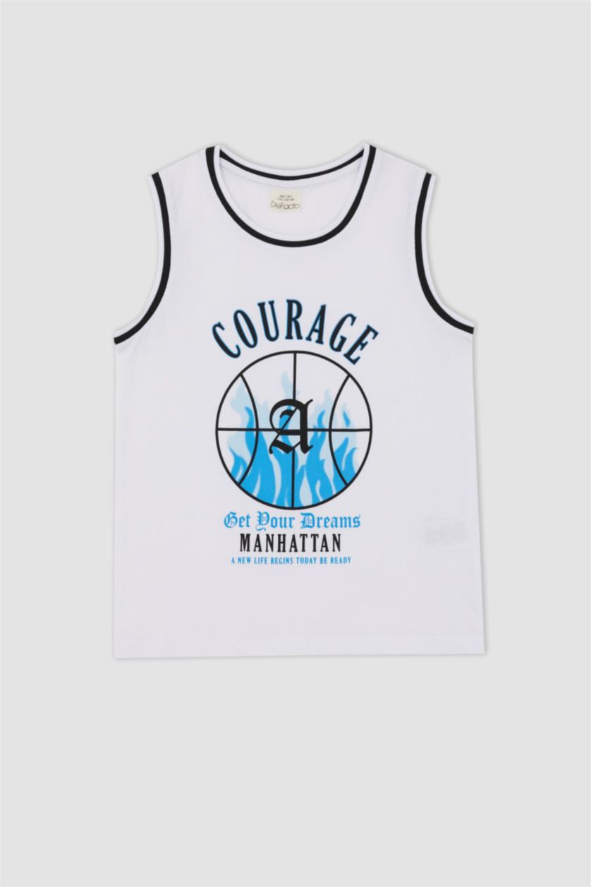 أولادي أبيض تيشيرت كت اولادي قصة عادية برقبة مستديرة