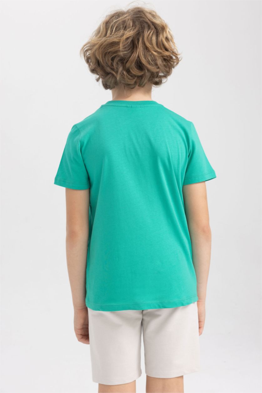 BOYS & TEENS Green Regular Fit Short Sleeve T-Shirt