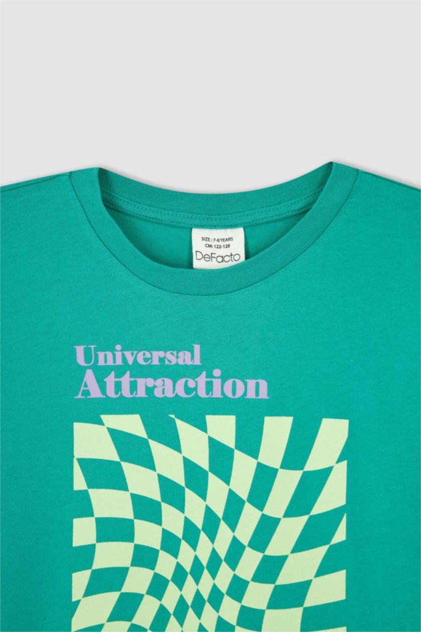 BOYS & TEENS Green Regular Fit Short Sleeve T-Shirt