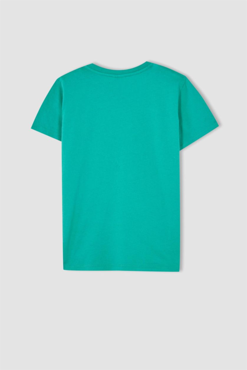 BOYS & TEENS Green Regular Fit Short Sleeve T-Shirt