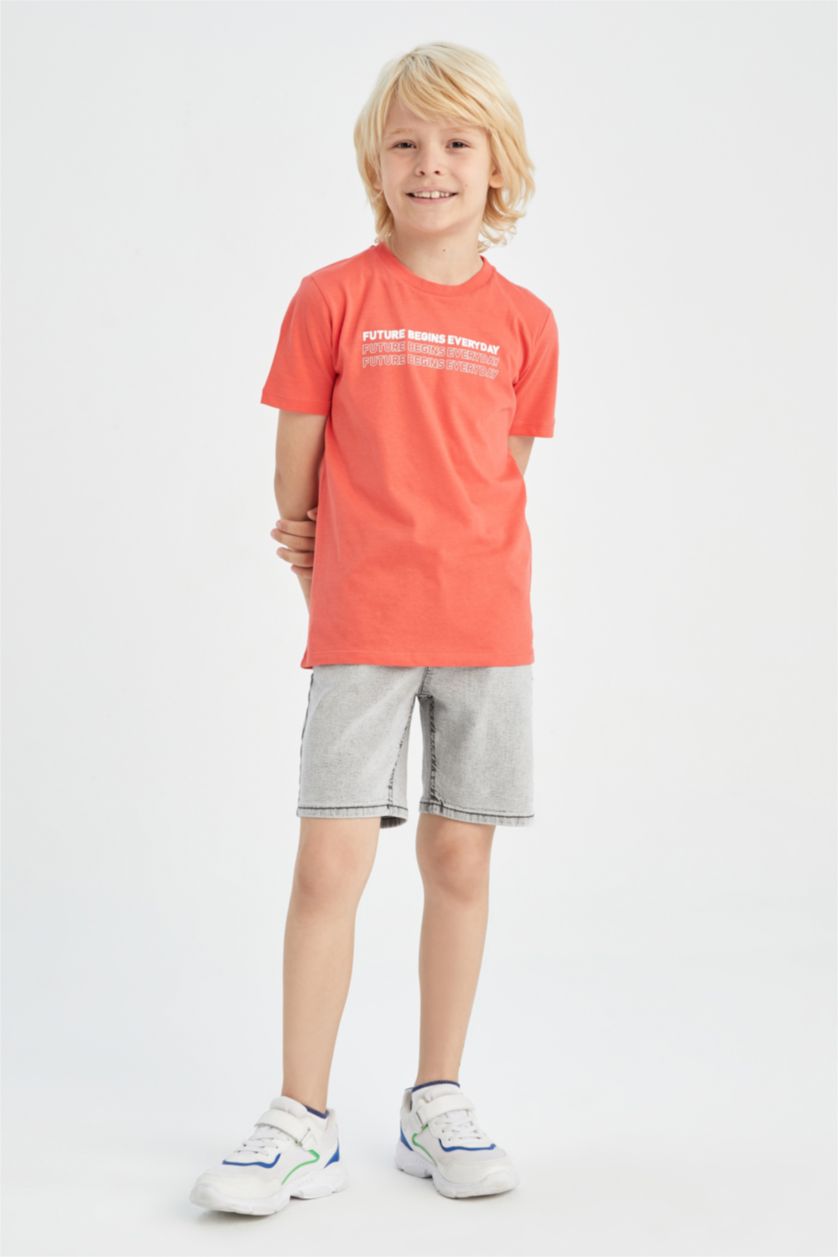 BOYS & TEENS Light Red Regular Fit Short Sleeve T-Shirt