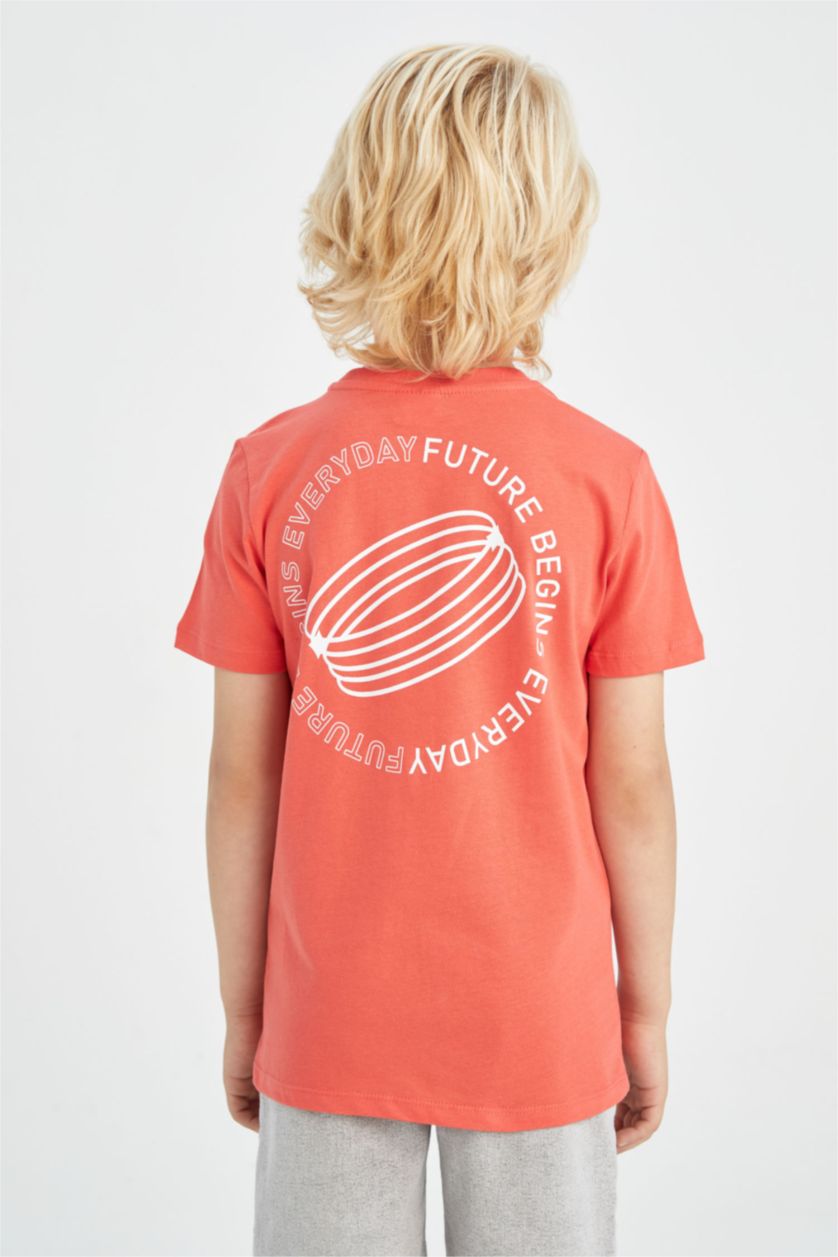 BOYS & TEENS Light Red Regular Fit Short Sleeve T-Shirt