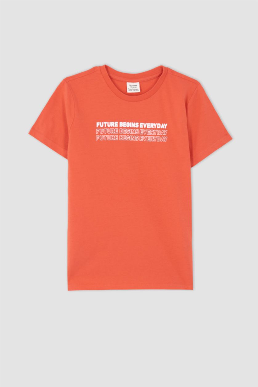 BOYS & TEENS Light Red Regular Fit Short Sleeve T-Shirt