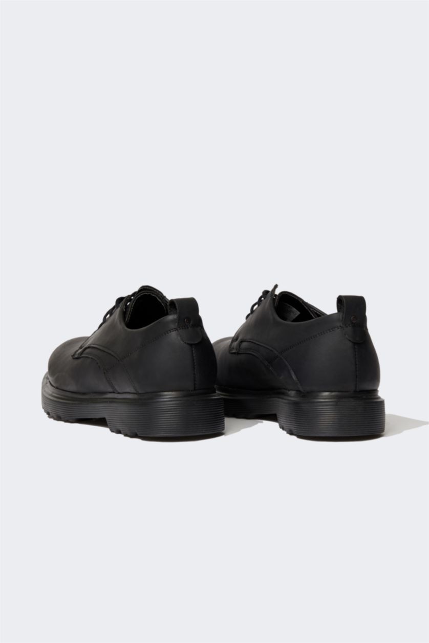 رجال أسود حذاء يومي بكعب عالي برباط