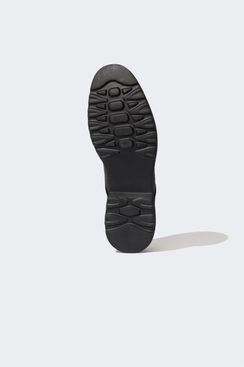 رجال أسود حذاء يومي بكعب عالي برباط