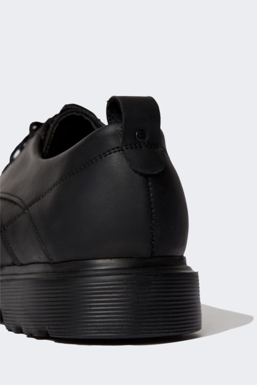 رجال أسود حذاء يومي بكعب عالي برباط