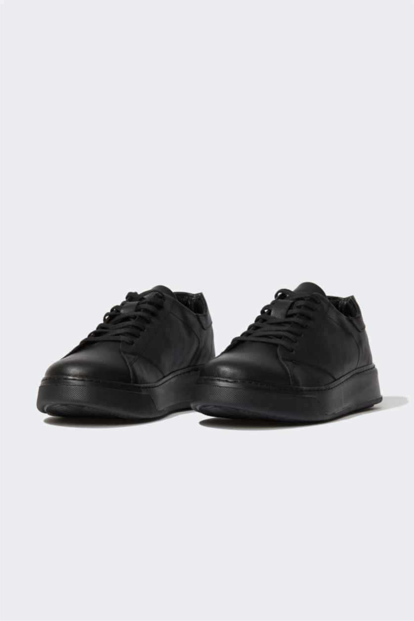 Man Black Man Faux Leather High Sole Casual Shoes