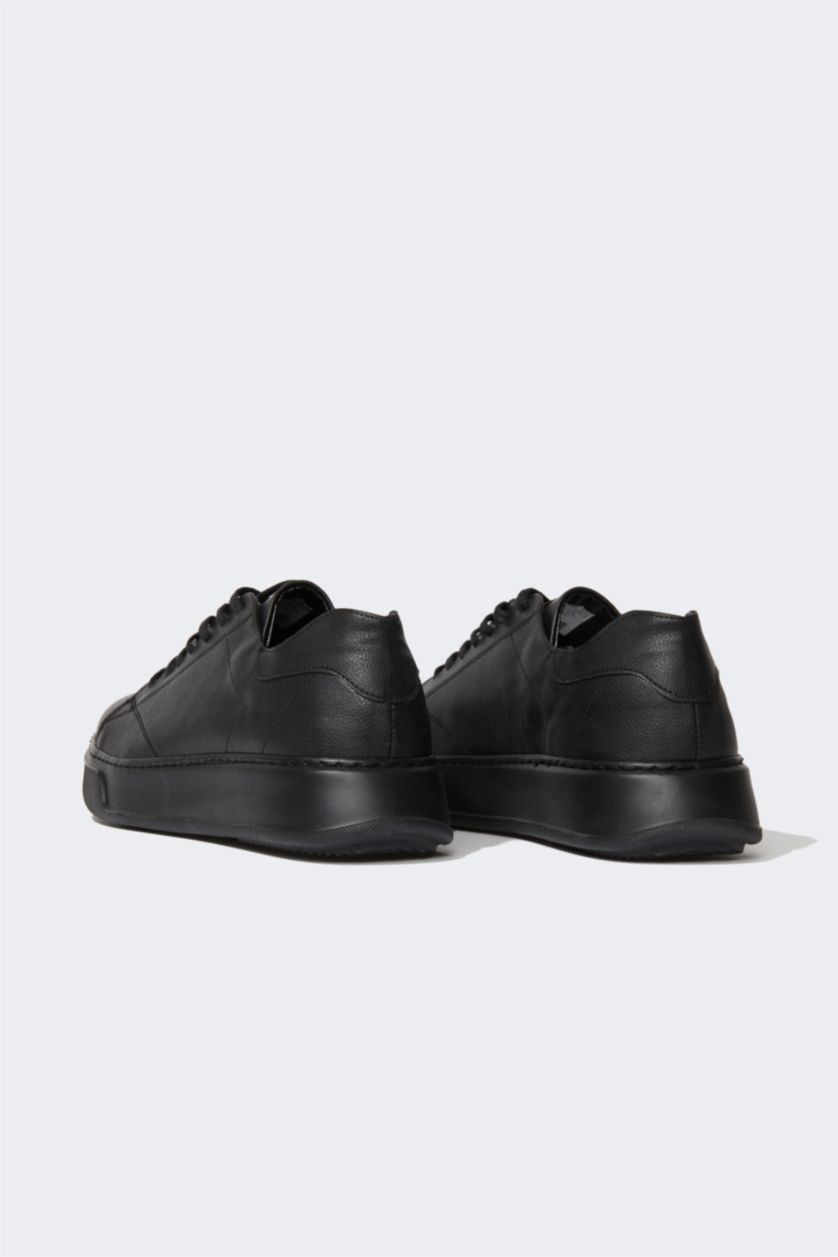 Man Black Man Faux Leather High Sole Casual Shoes