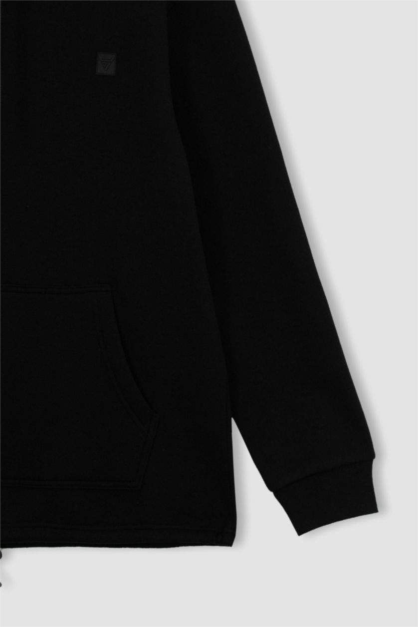 HOMME Noir Sweat- Shirt Coupe standard À capuche