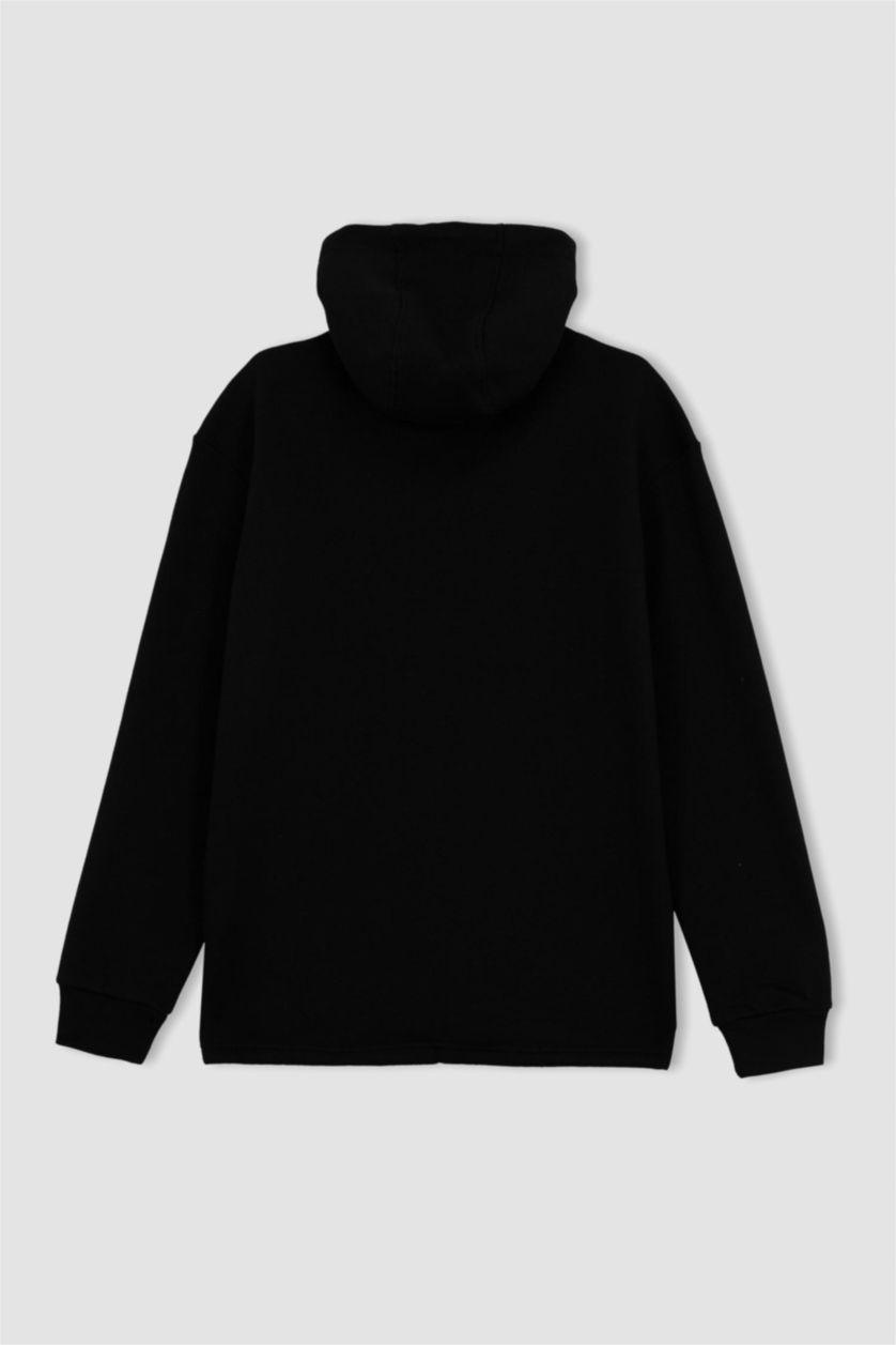 HOMME Noir Sweat- Shirt Coupe standard À capuche