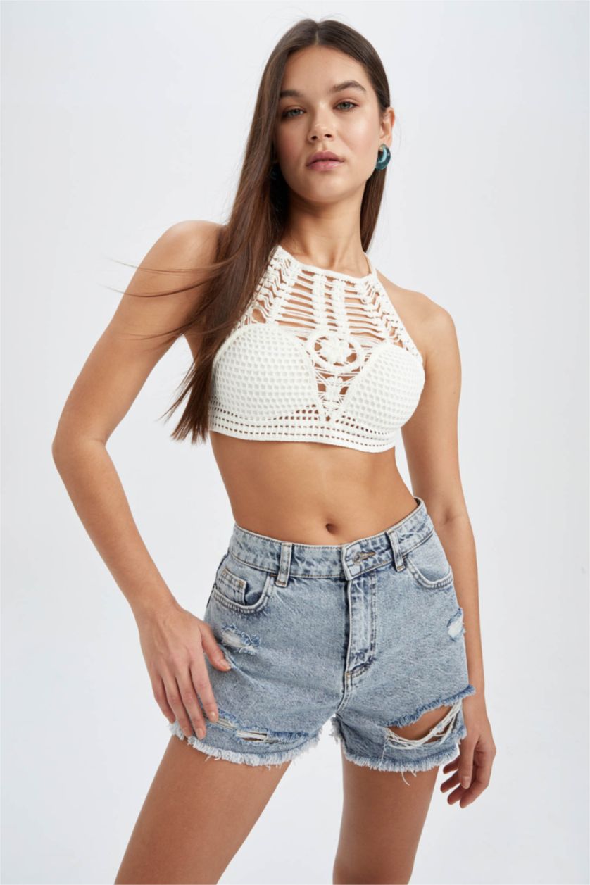 FEMME Écru Débardeur Coupe slim raccourcie Coool