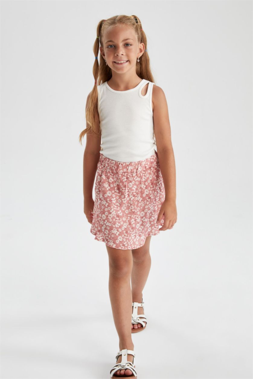 بنات وردي تنورة فيسكوز