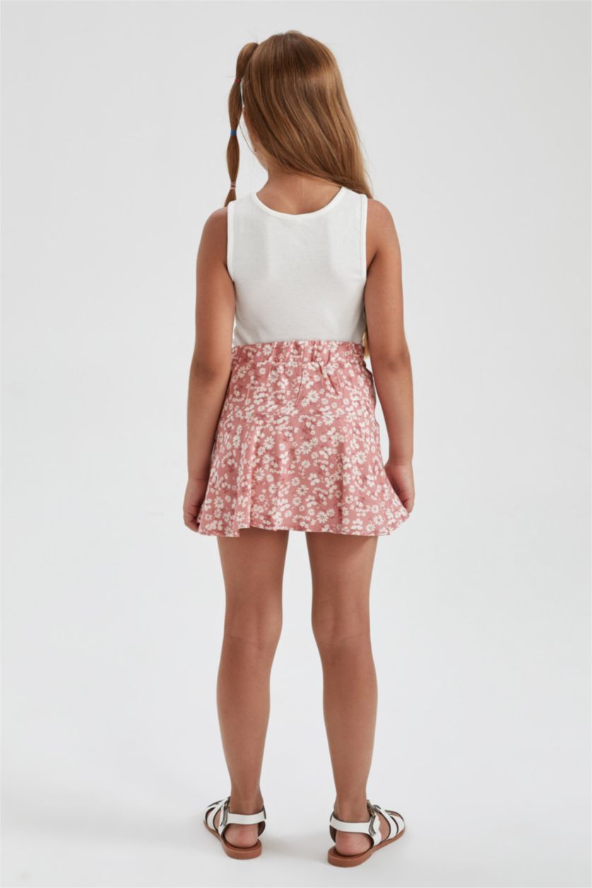 بنات وردي تنورة فيسكوز