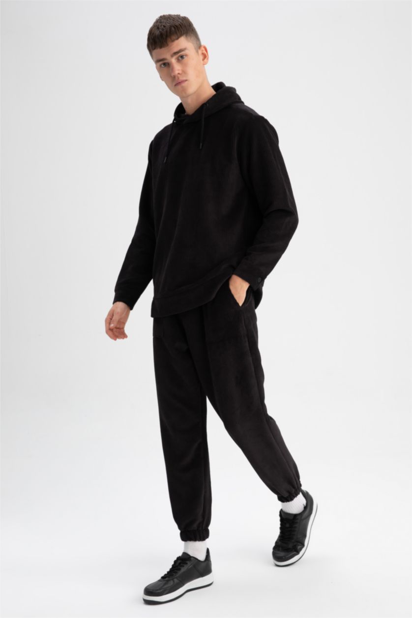 Erkek Siyah Regular Jogger Pantolon