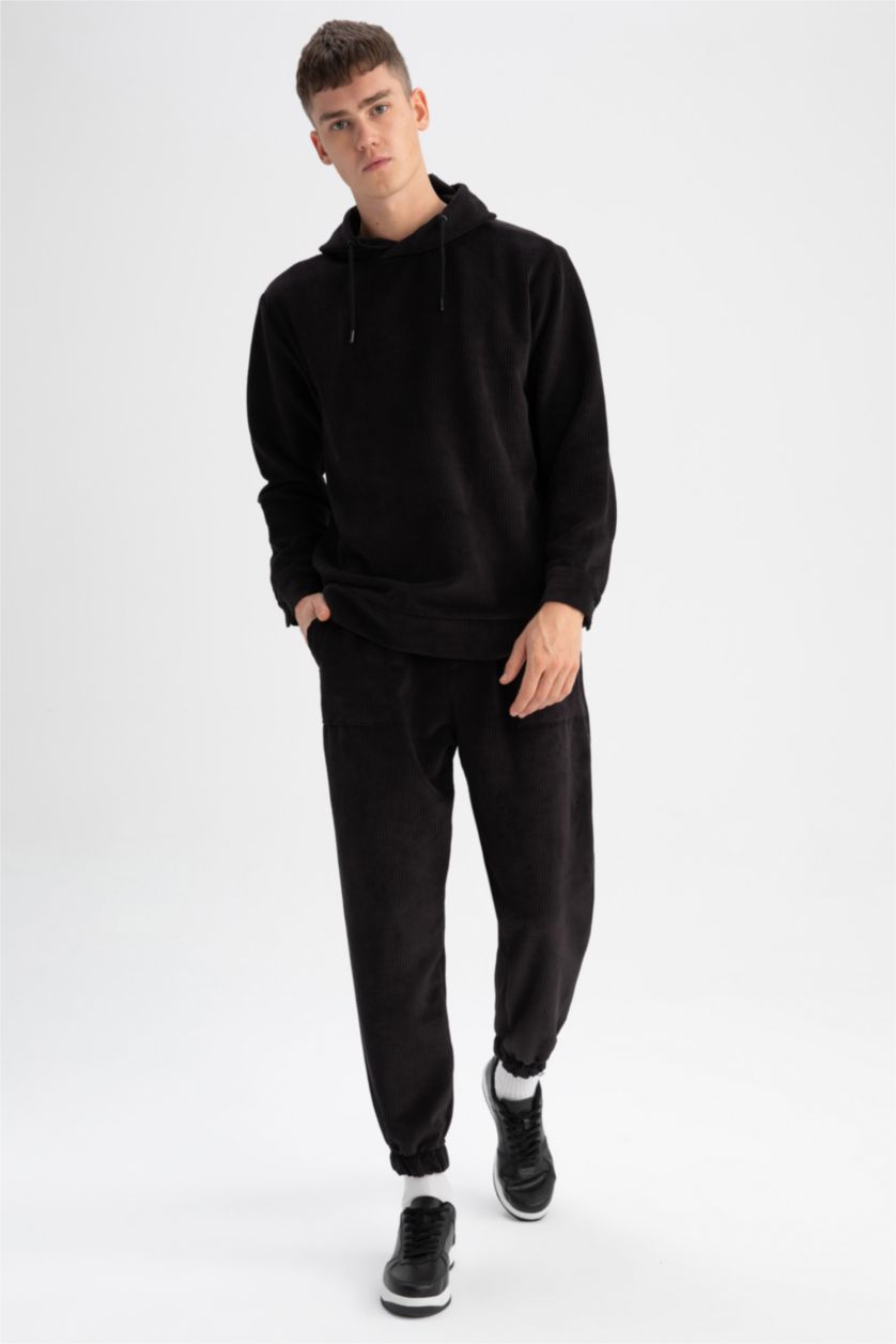 Erkek Siyah Regular Jogger Pantolon