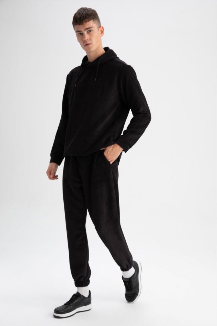 Erkek Siyah Regular Jogger Pantolon