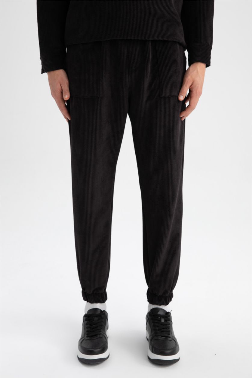 Erkek Siyah Regular Jogger Pantolon
