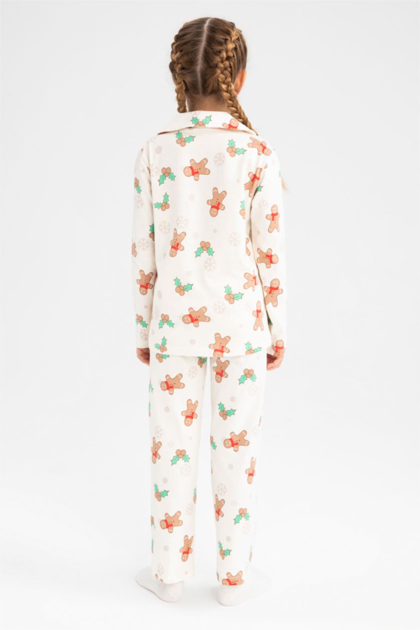 Girls & Teens Beige 2 piece Regular Fit Knitted Pyjamas