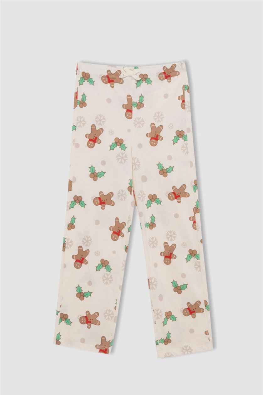 Girls & Teens Beige 2 piece Regular Fit Knitted Pyjamas