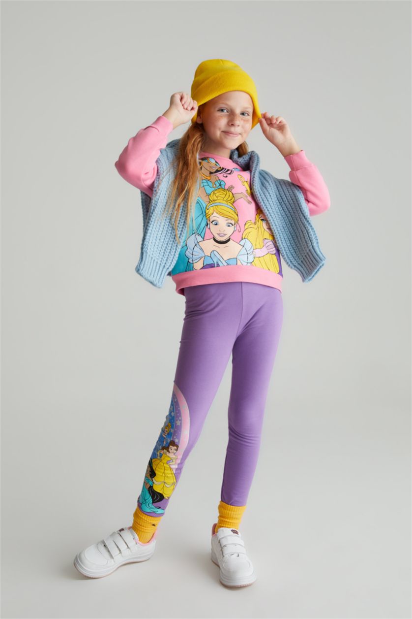 FILLES Rose Sweat-shirt Disney Princess à col rond avec intérieur doux pour Fille