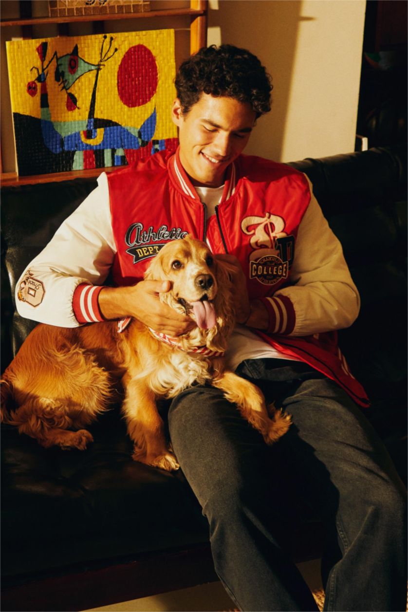 Мужчины Красный Куртка бомбер оверсайз