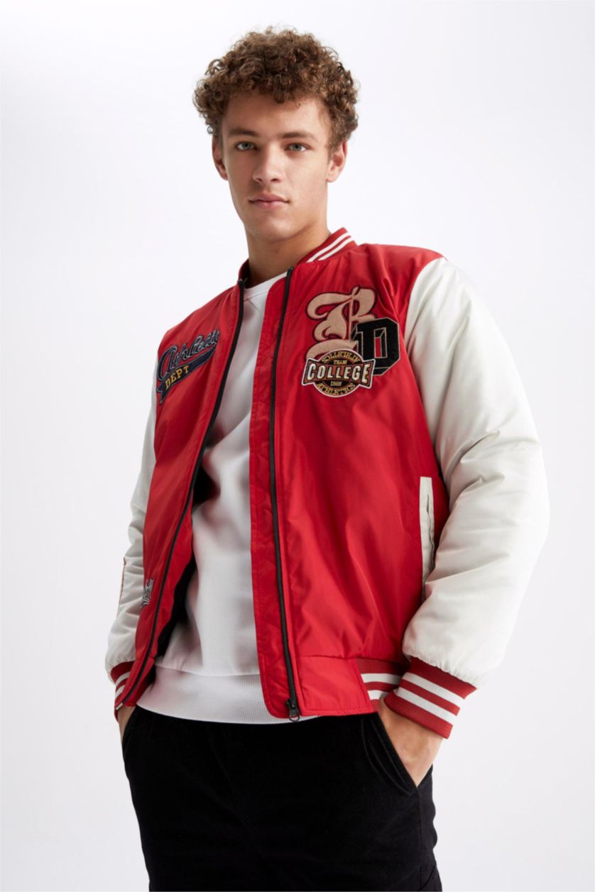 Мужчины Красный Куртка бомбер оверсайз