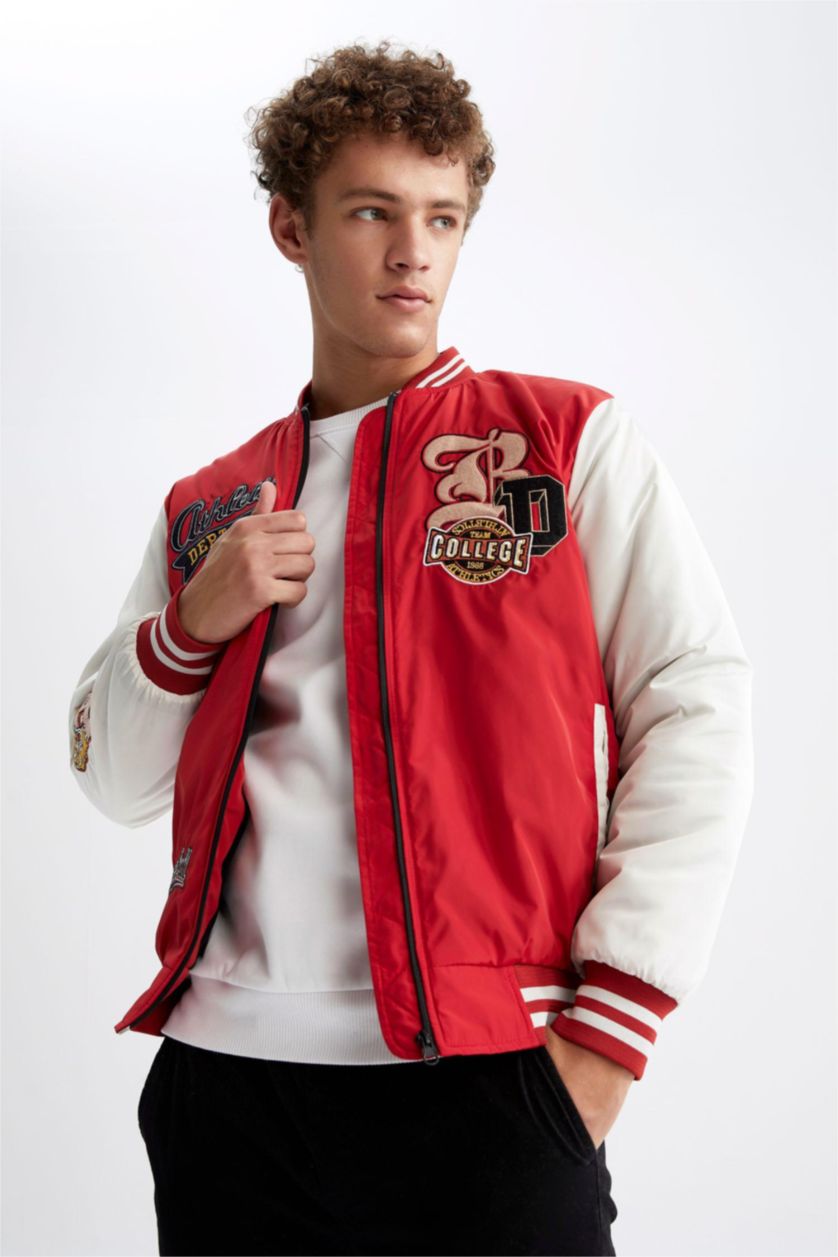 Мужчины Красный Куртка бомбер оверсайз