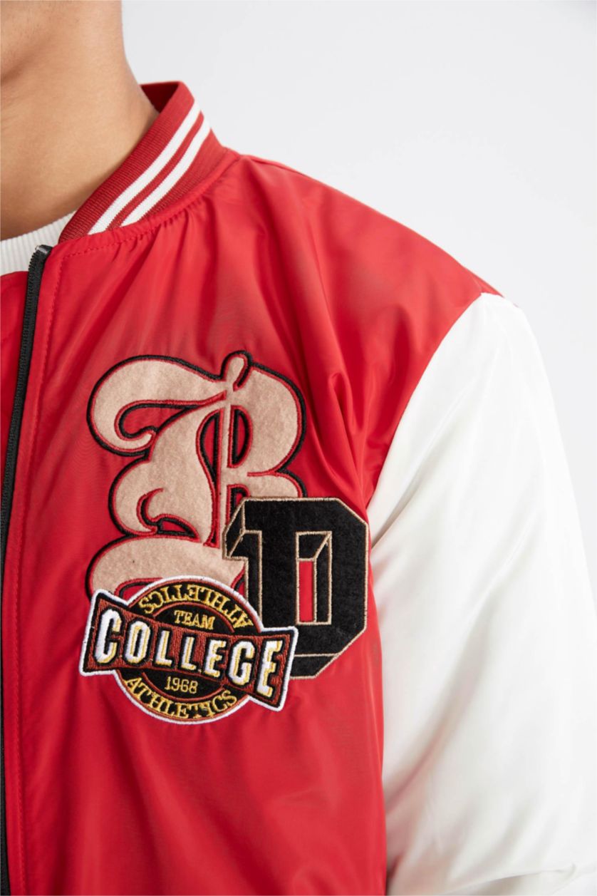 Мужчины Красный Куртка бомбер оверсайз