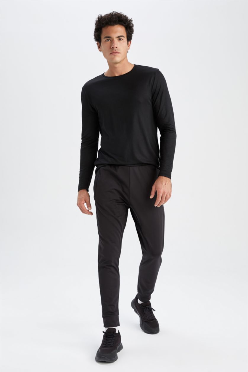 MAN Black Defacto Fit Slim Fit Sports Jogger Sweatpants