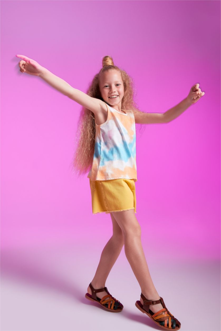 GIRLS & TEENS Yellow شورت قطن موم فيت