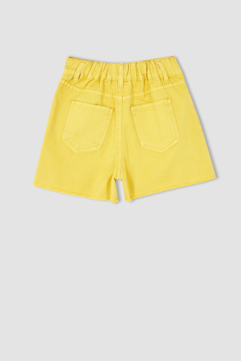GIRLS & TEENS Yellow شورت قطن موم فيت