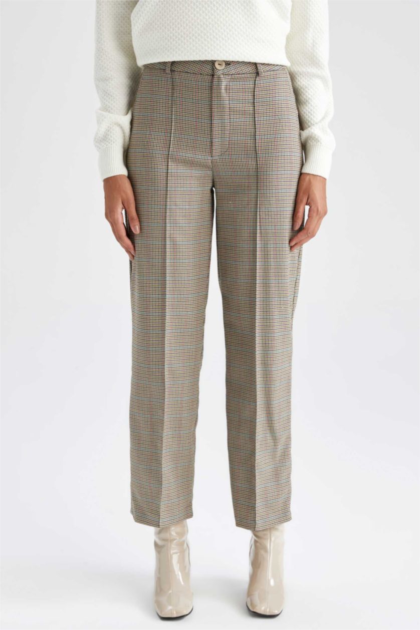 نساء بني فاتح Straight Fit Trousers