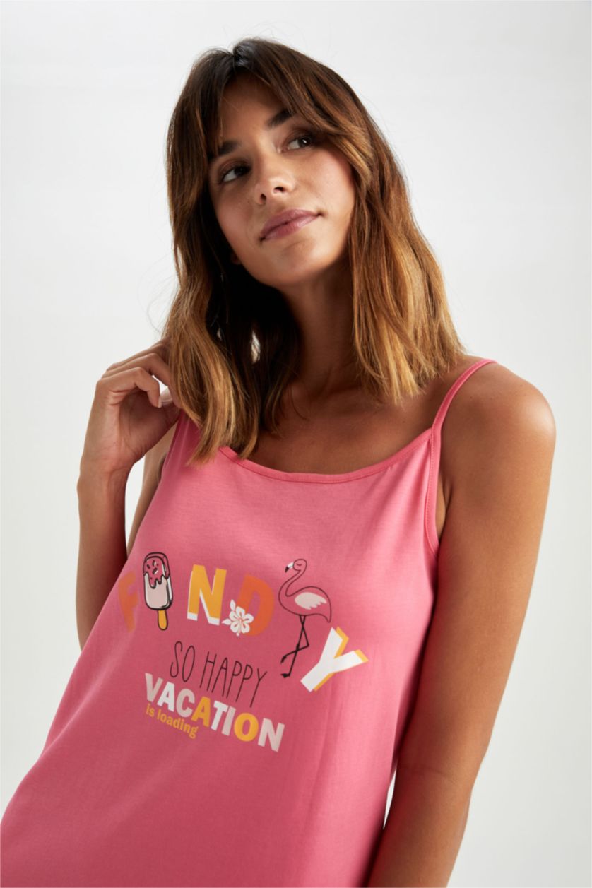 Woman Pink Regular Fit Cotton Knitted Dress