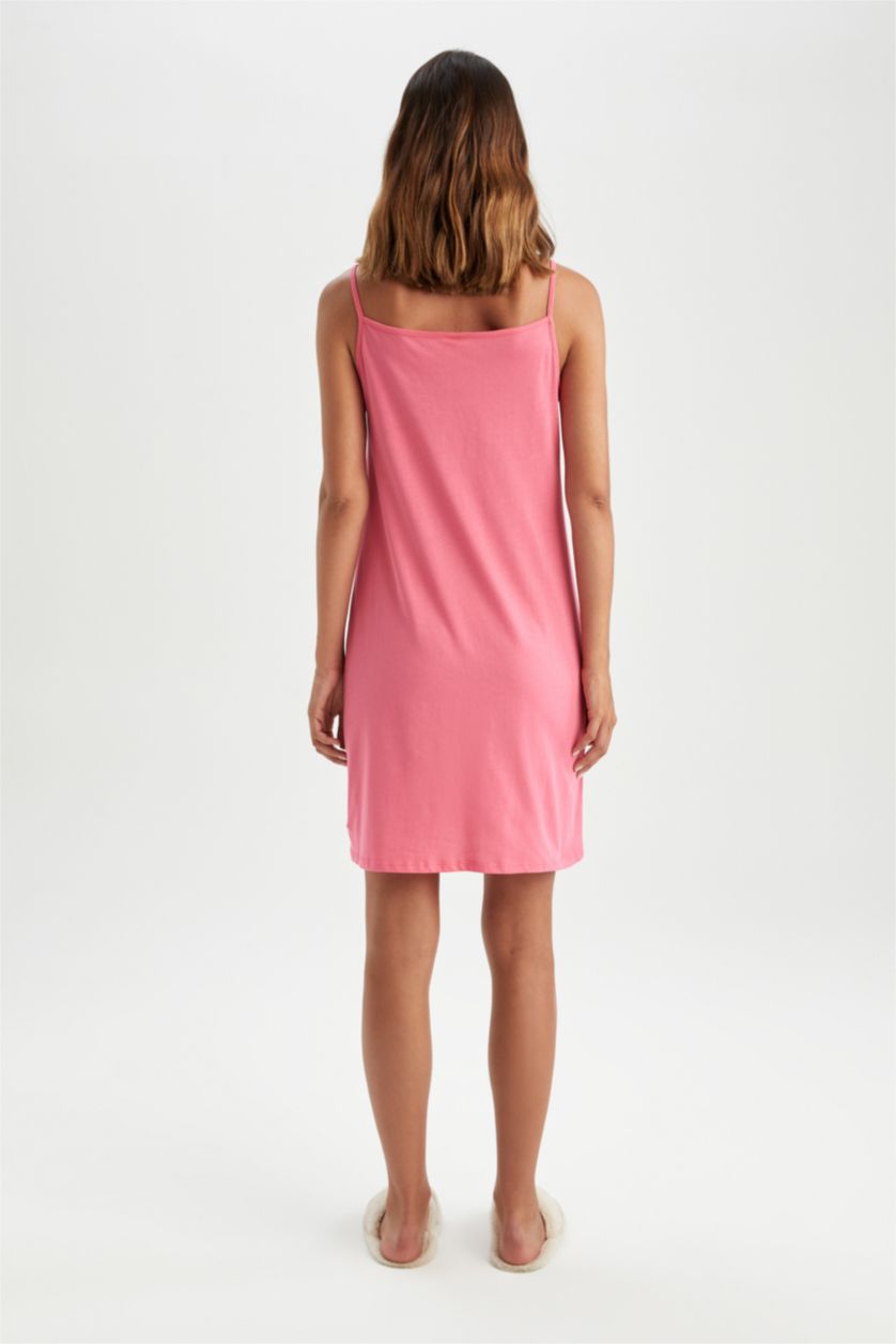 Woman Pink Regular Fit Cotton Knitted Dress