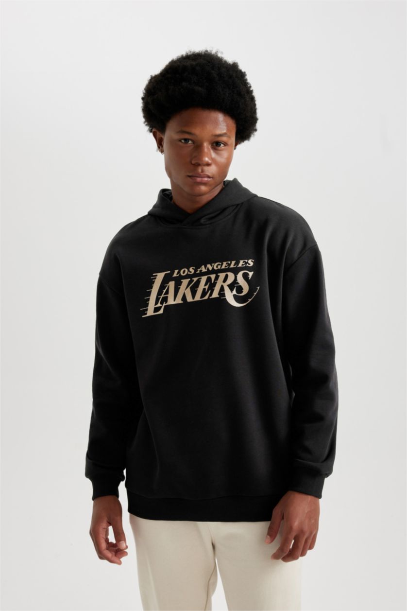 MAN Black Comfort Fit NBA Los Angeles Lakers Licensed Sweatshirt