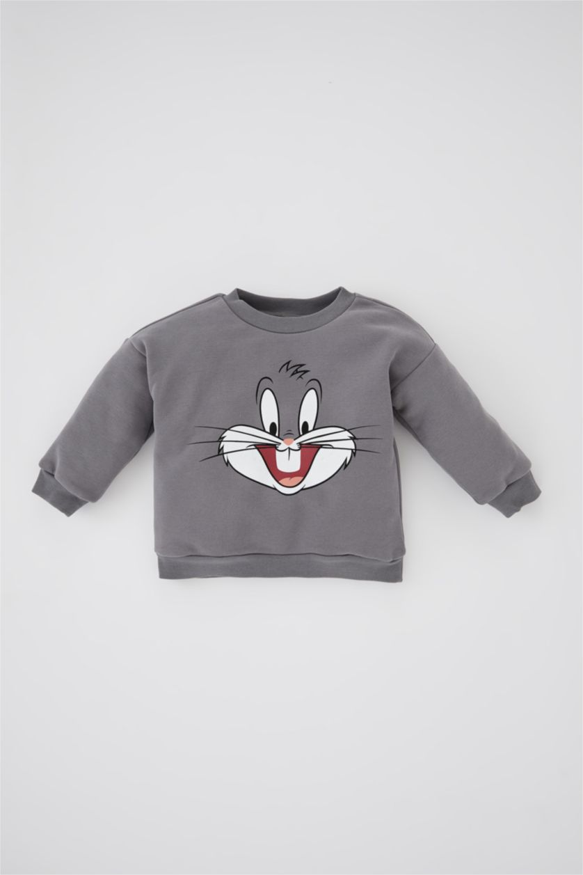 BABY BOY Grey قماش سميك قصة عادية