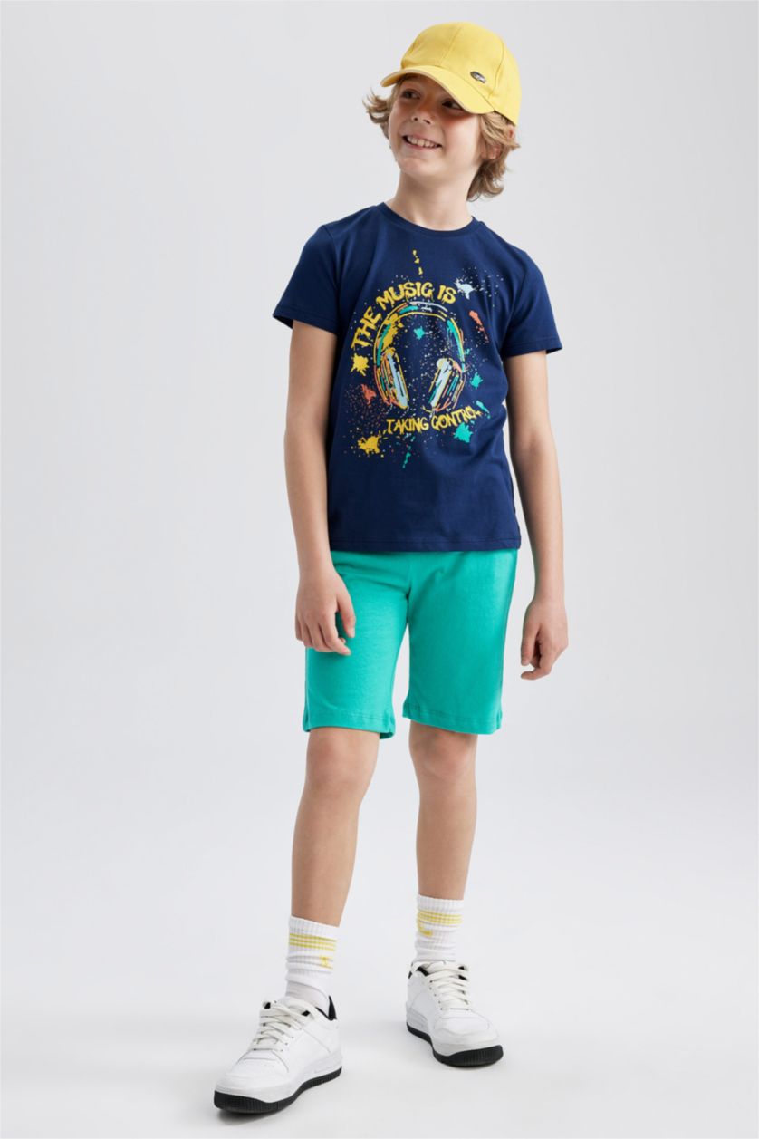 GARÇONS Marin Ensemble T-Shirt Short Garçon Regular Fit İmprimé