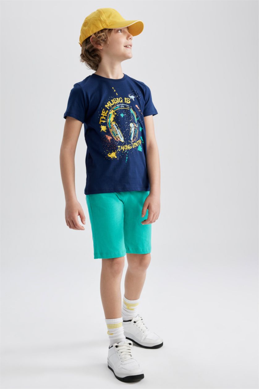 GARÇONS Marin Ensemble T-Shirt Short Garçon Regular Fit İmprimé